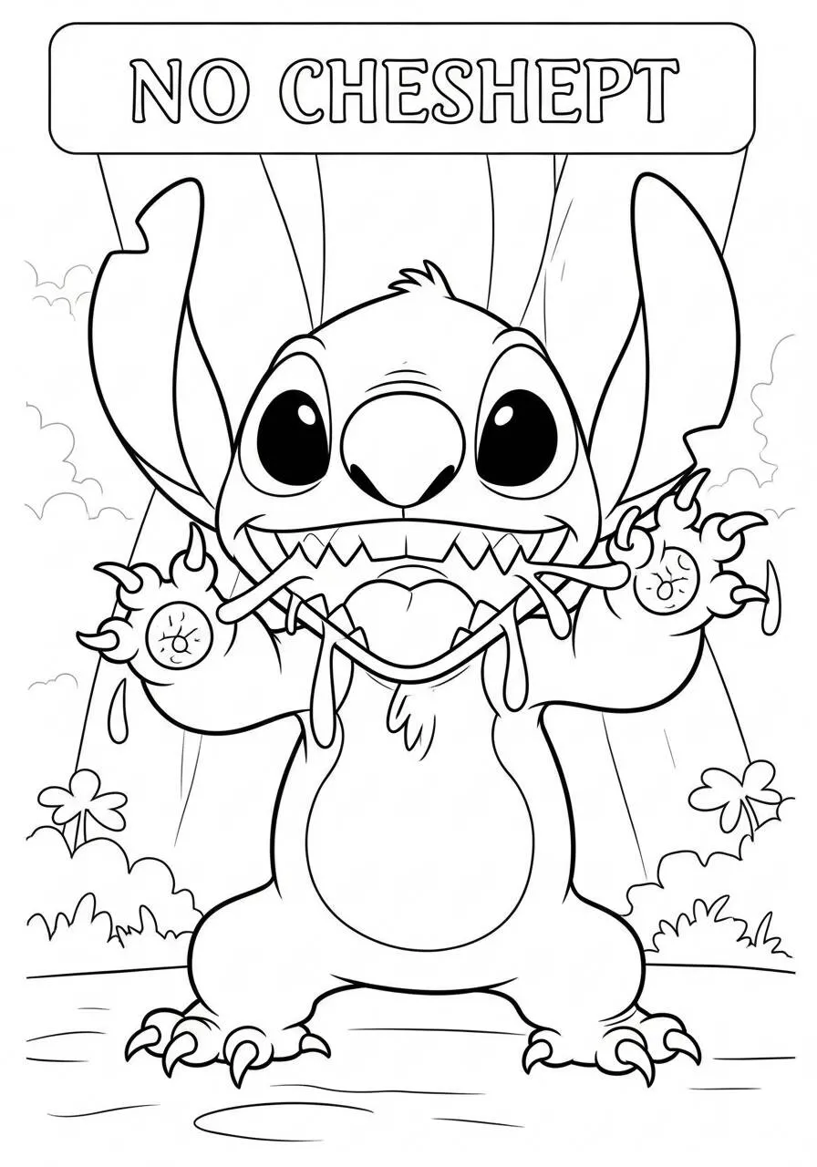 Divertido dibujo de sonrisa de puntada para colorear