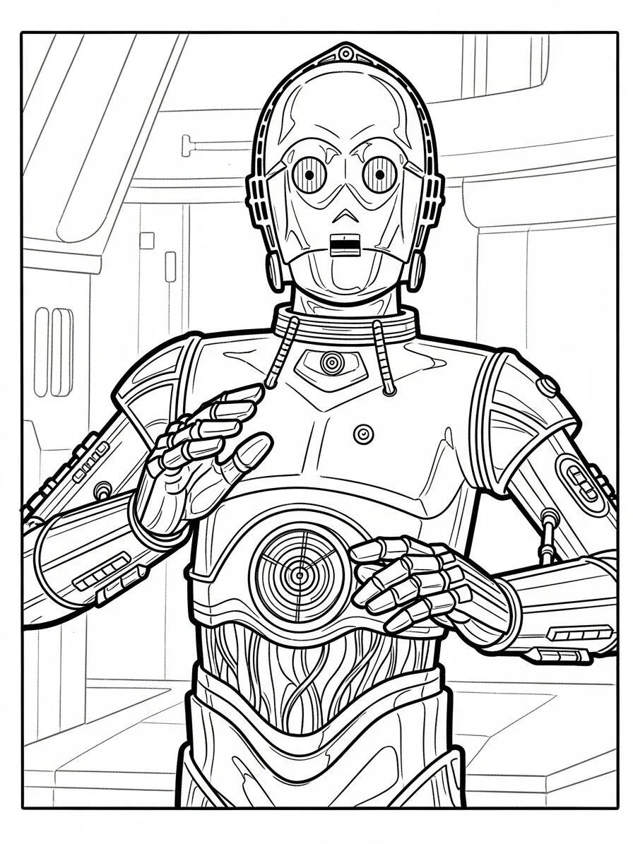 Dibujo para colorear de guerra de las galaxias C 3PO