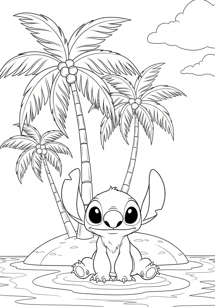 Dibujo para colorear de Puntada en la playa