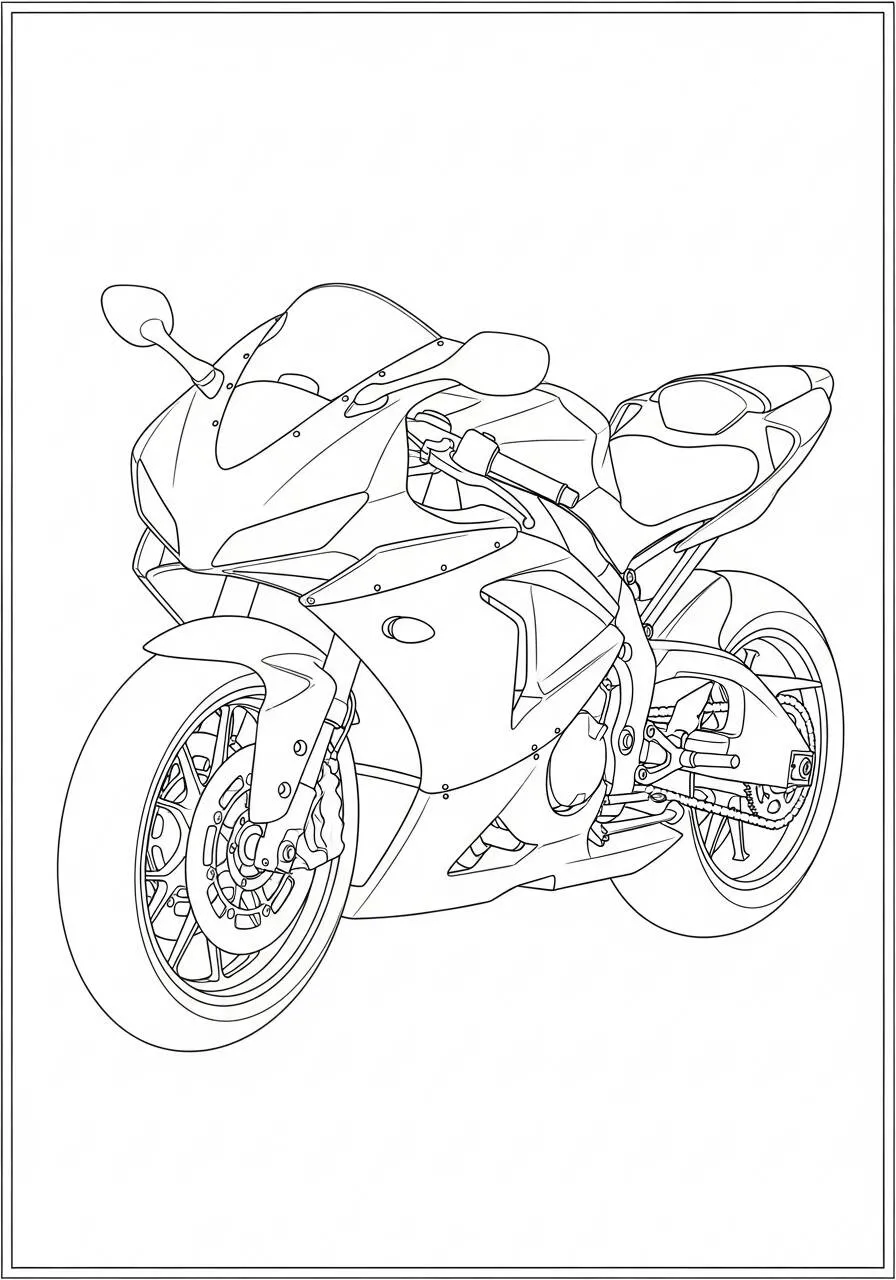 Motocicleta Deportiva Dibujo para colorear