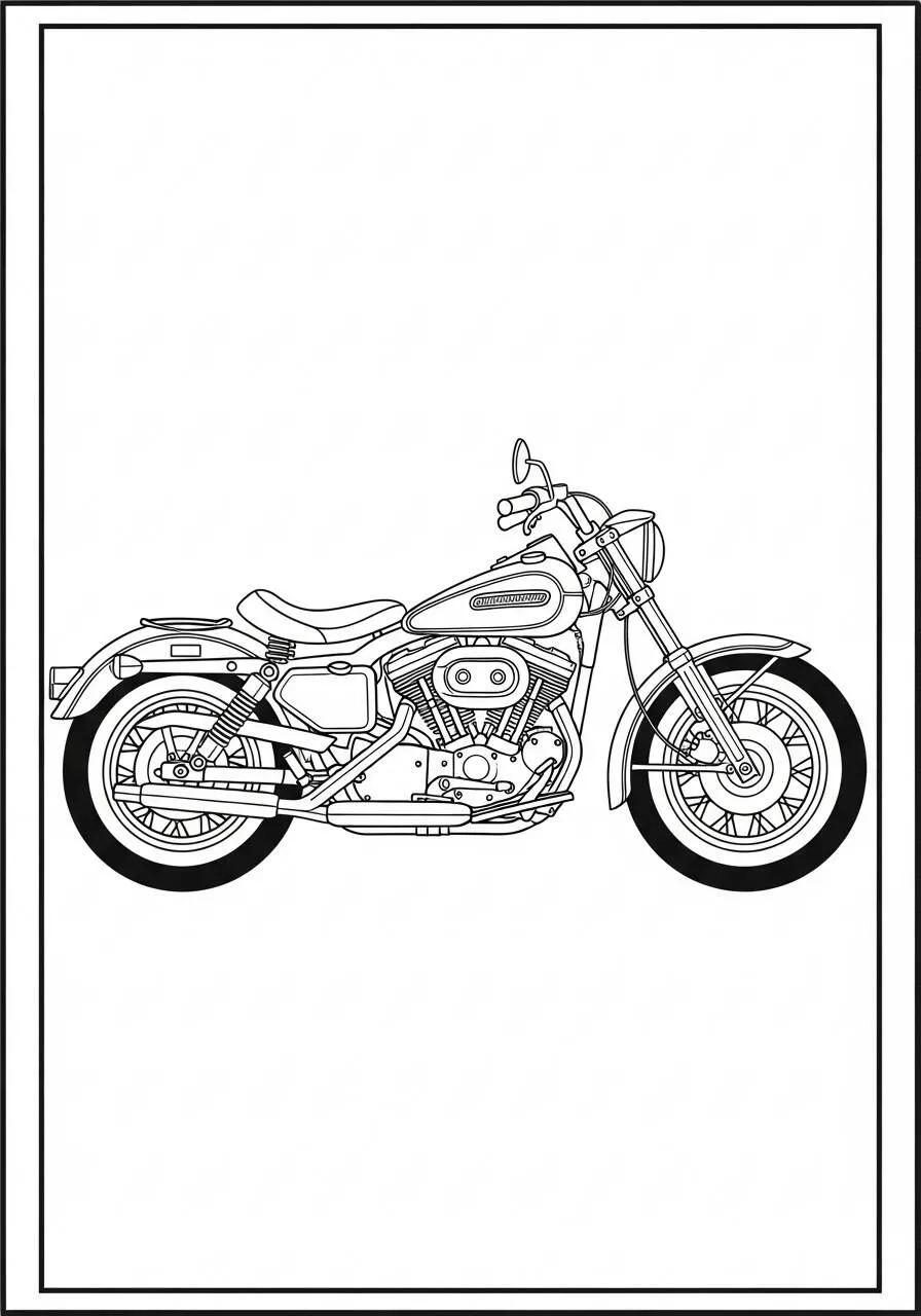 Coloriage de moto classique