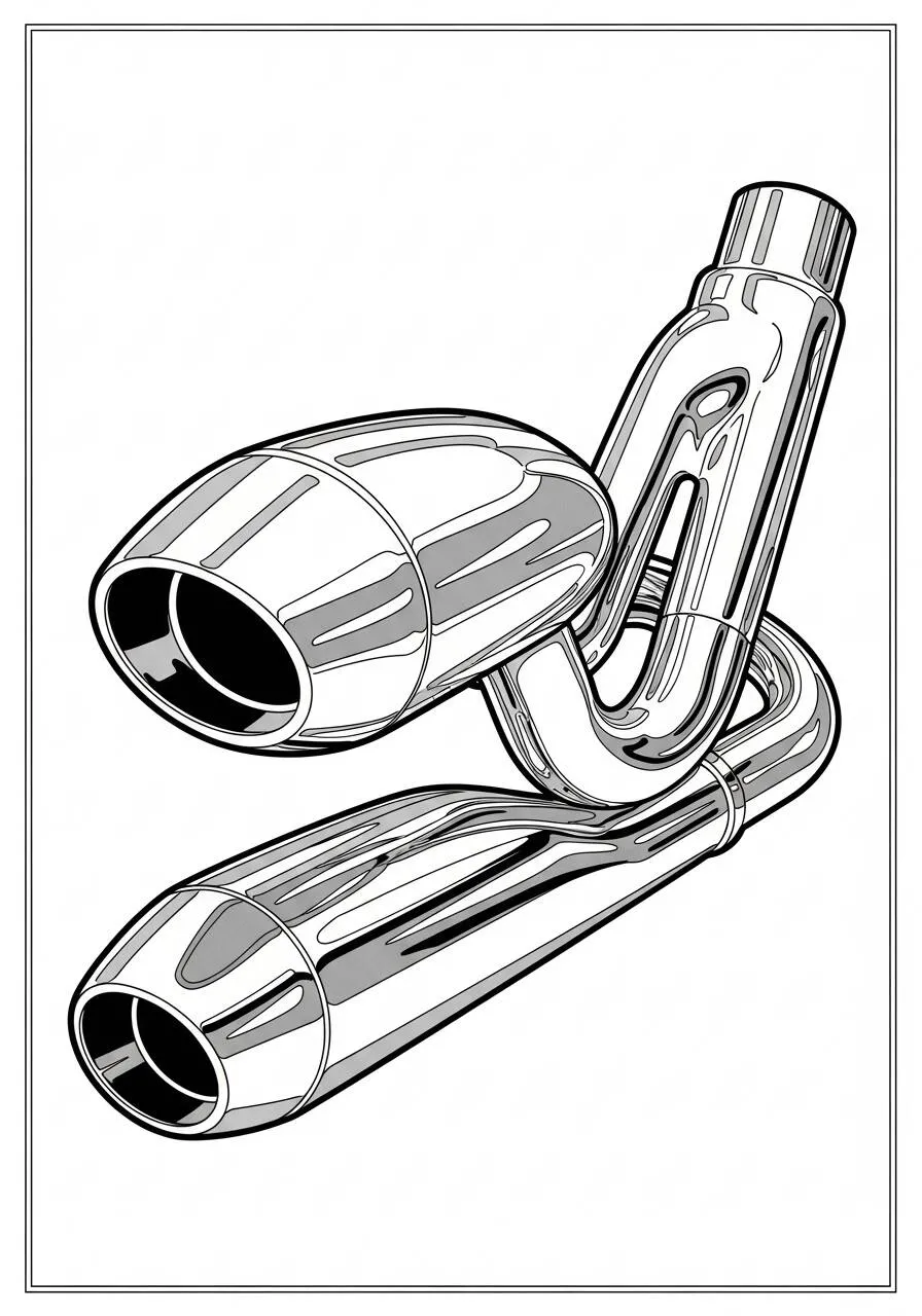 Coloriage d'échappement de moto