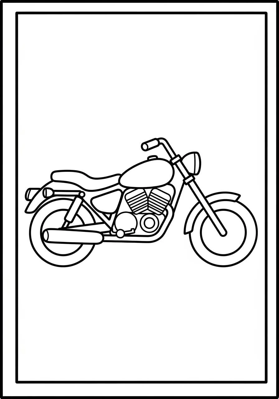Coloriage de croiseur de moto classique