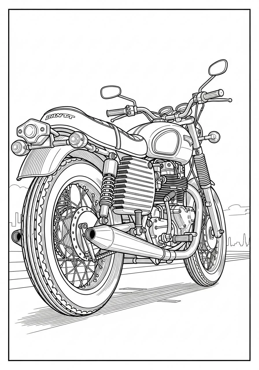 Coloriage de moto classique