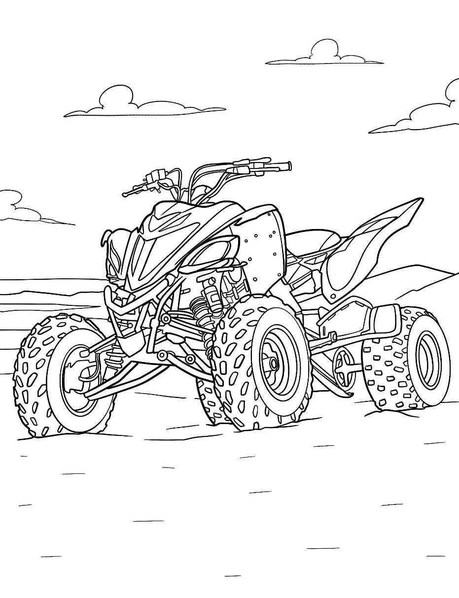 Coloriage de quad tout-terrain
