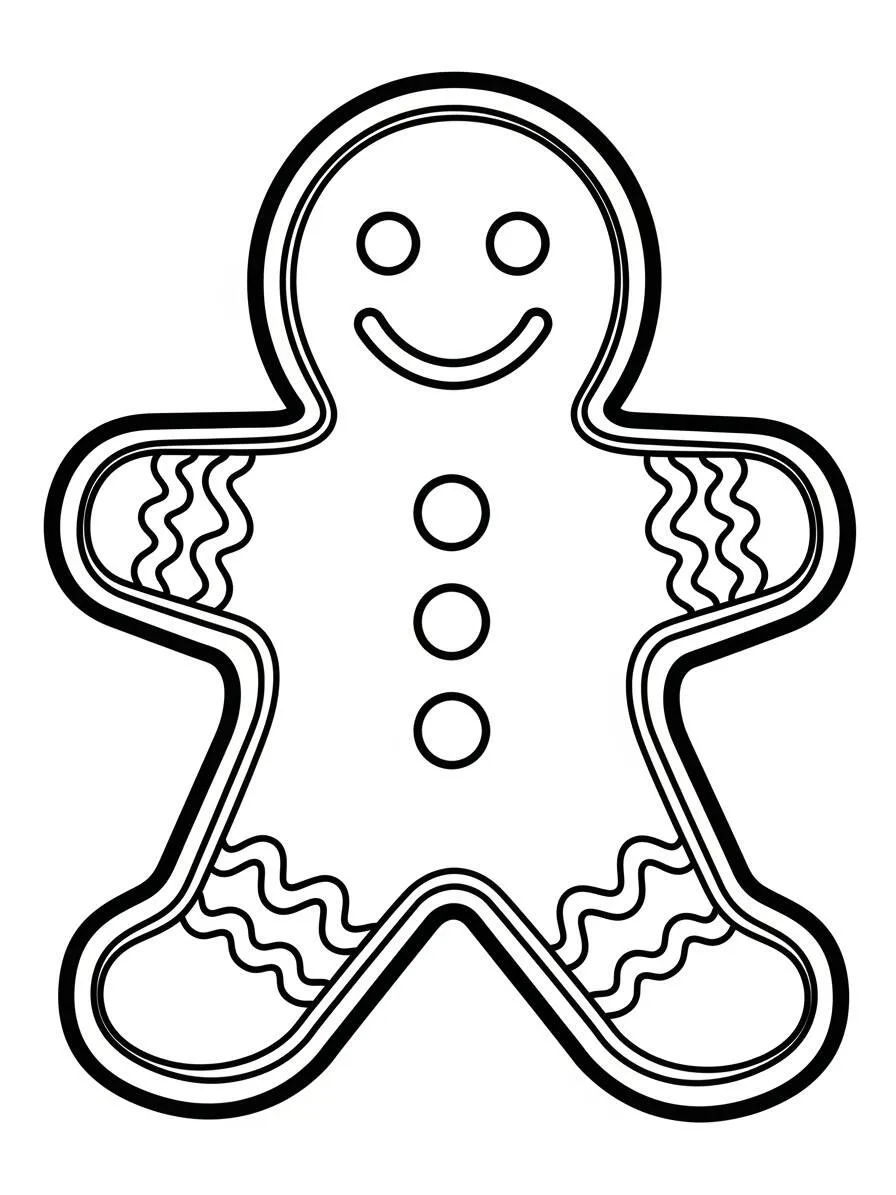 Coloriage simple Bonhomme en pain d'épice (Cookie)