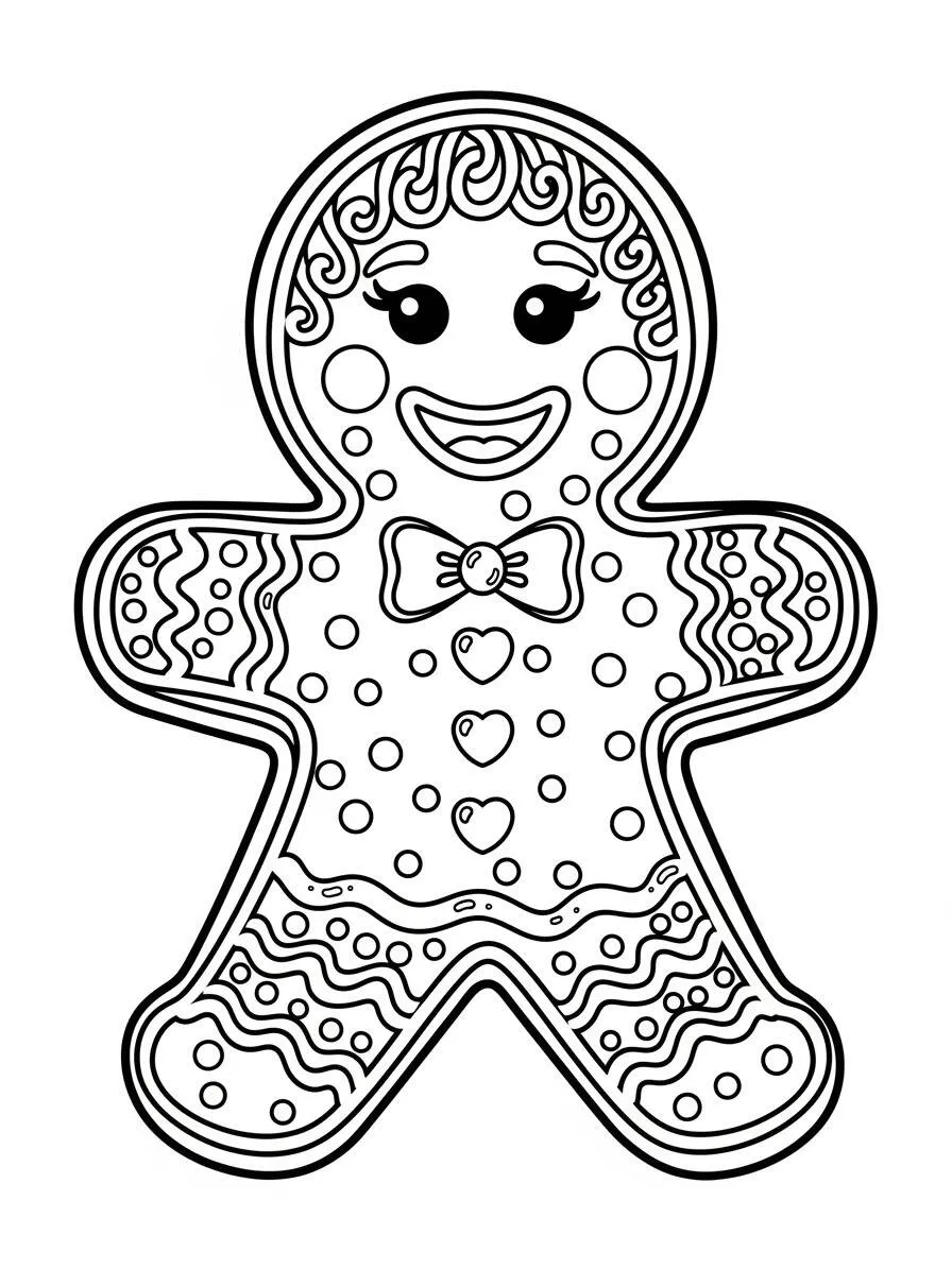 Coloriage amusant de bonhomme en pain d'épice (biscuit)