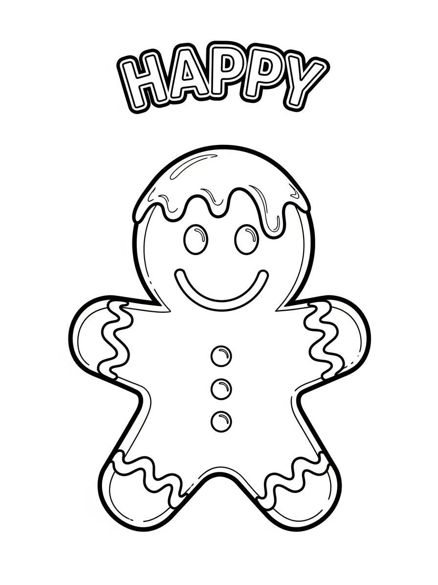 Coloriage bonhomme en pain d'épice