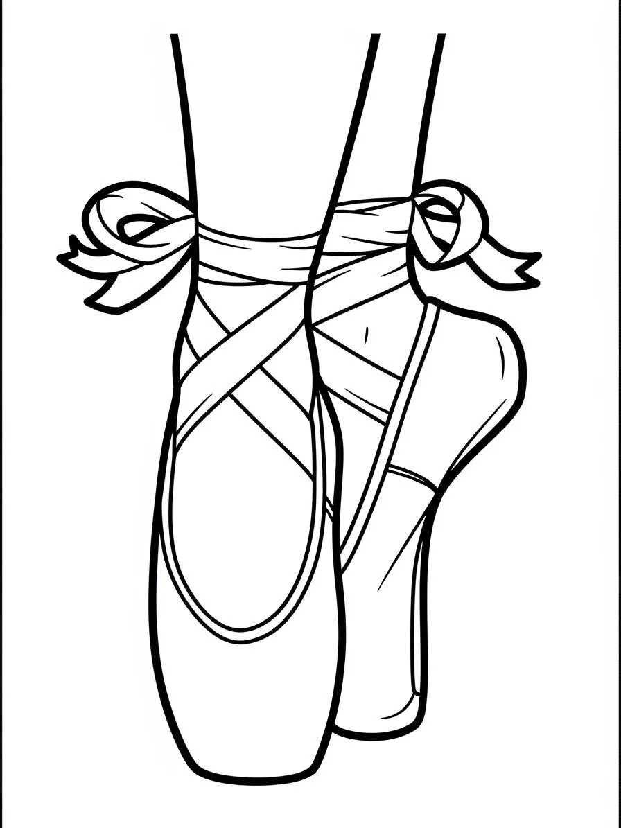 Zapatillas De Ballet Página Para Colorear