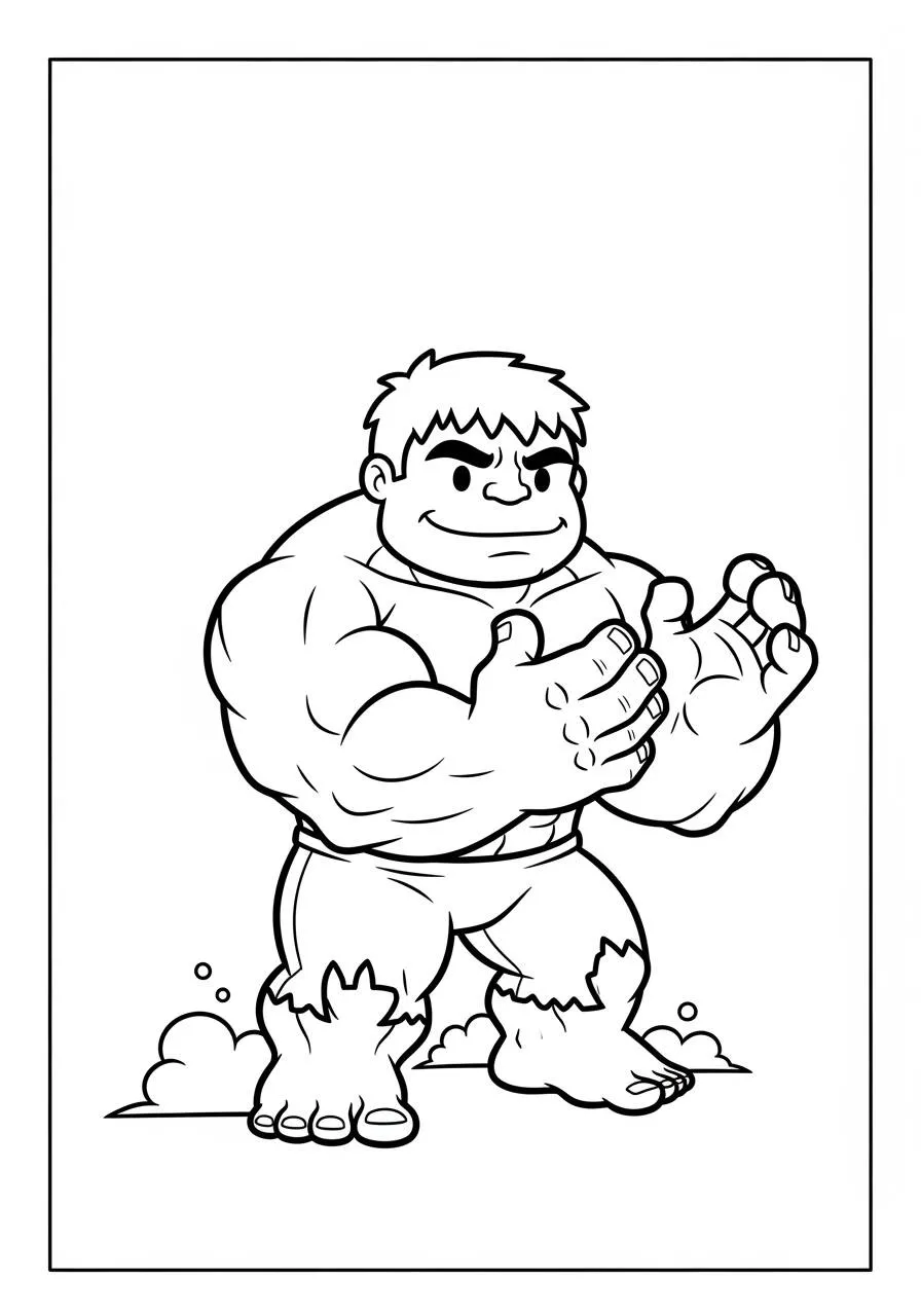 Desenho do Hulk Pronto para a Ação para Colorir