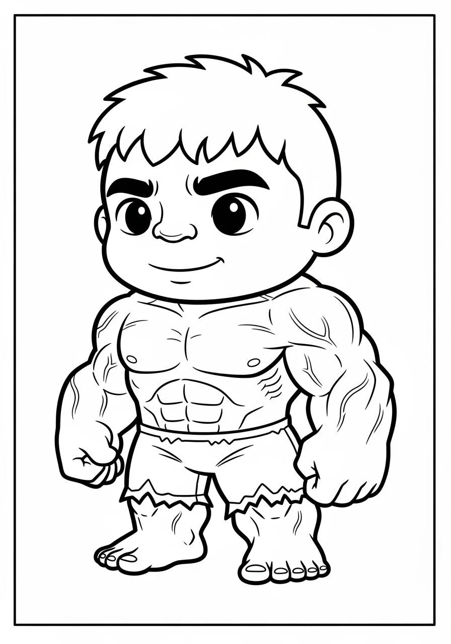 Desenho do Hulk Fofo para Colorir