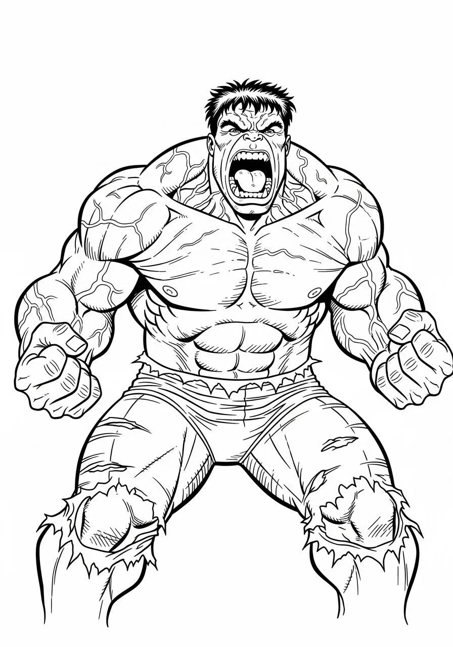 Desenho do Hulk Furioso para Colorir