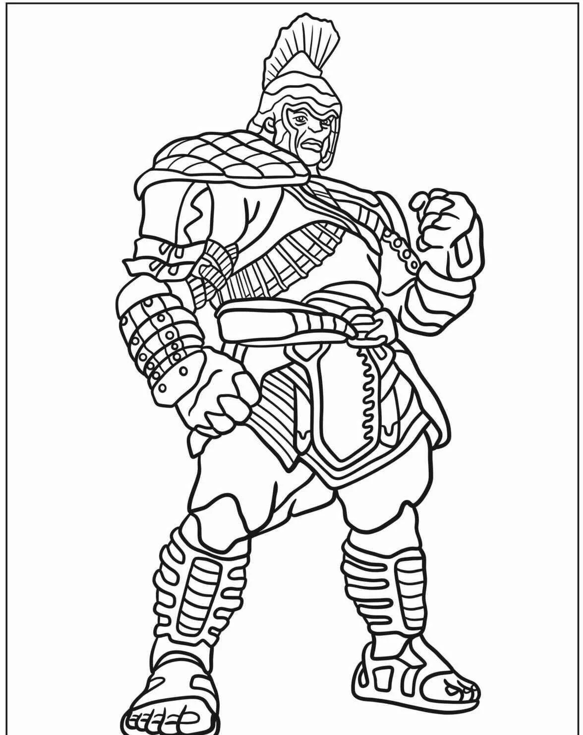 Desenho de Hulk Gladiador Pronto para a Batalha para Colorir
