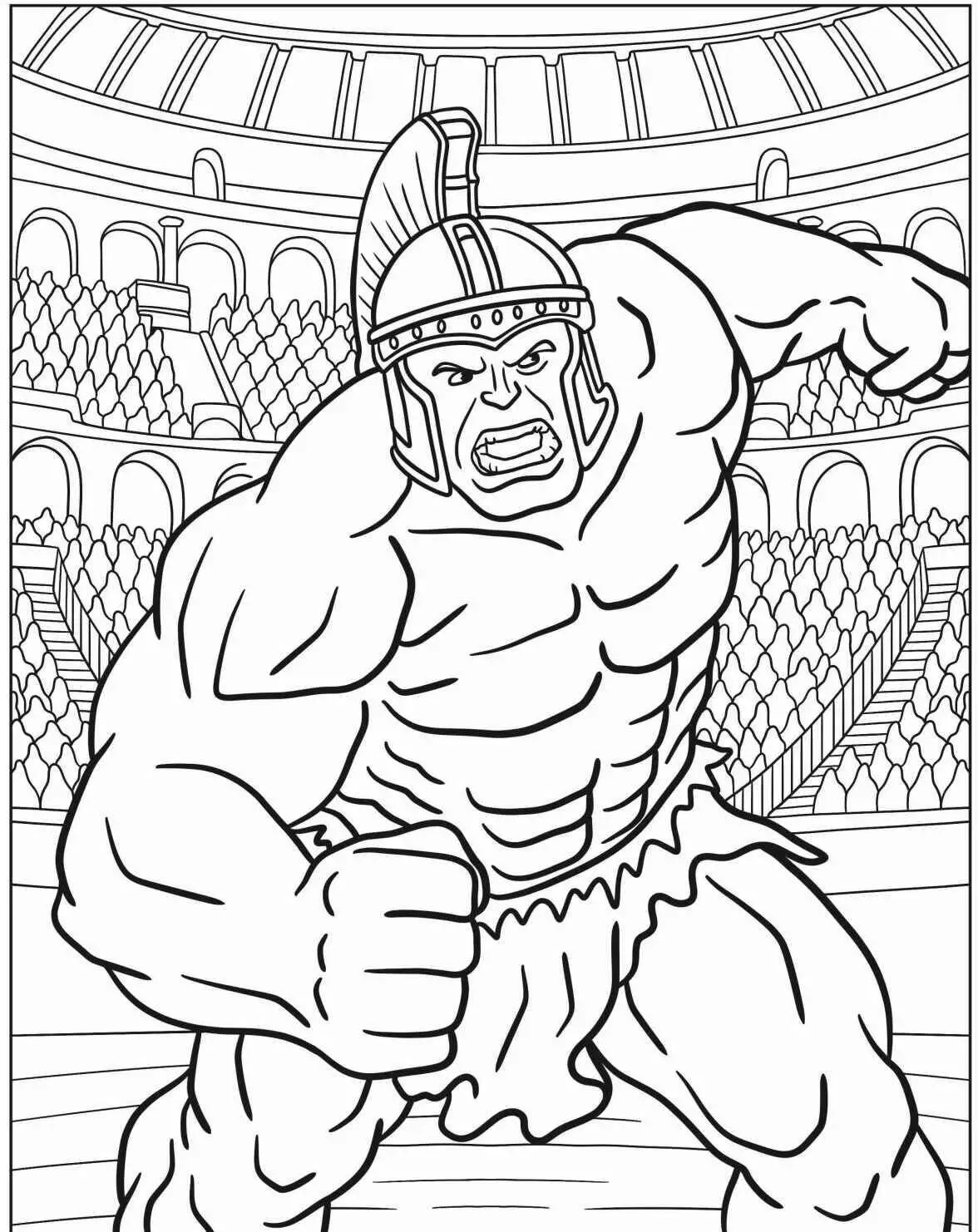 Coloriage Gladiator Ponton en action