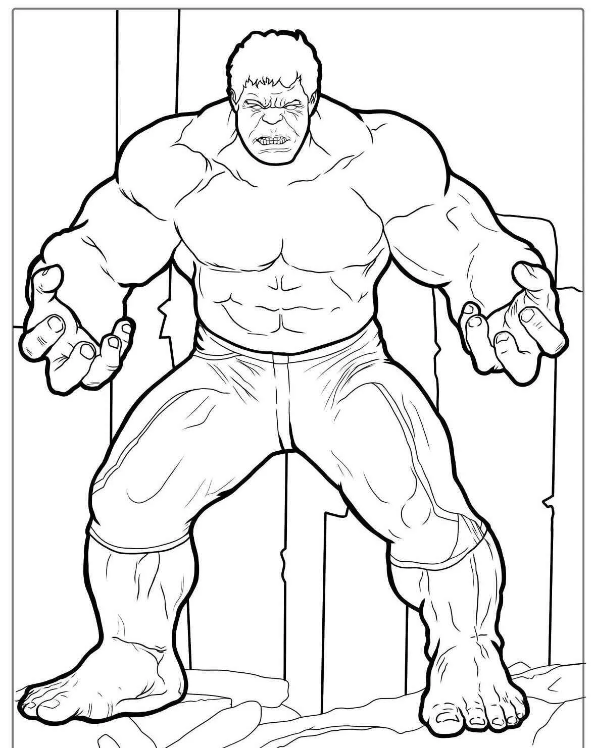 Desenho de Hulk Furioso Pronto para Colorir