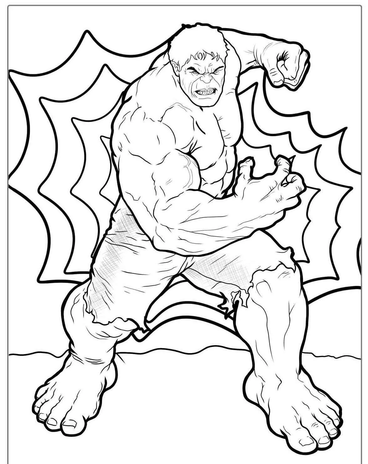 Desenho de Hulk Furioso Pronto para Colorir