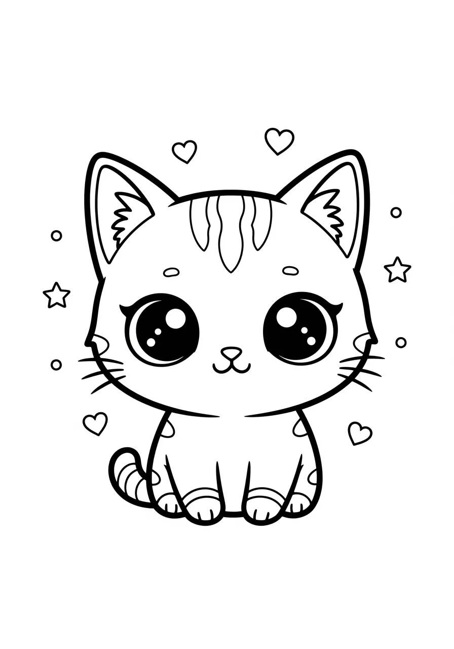 Desenho Kawaii de Peixinhos Felizes para Colorir