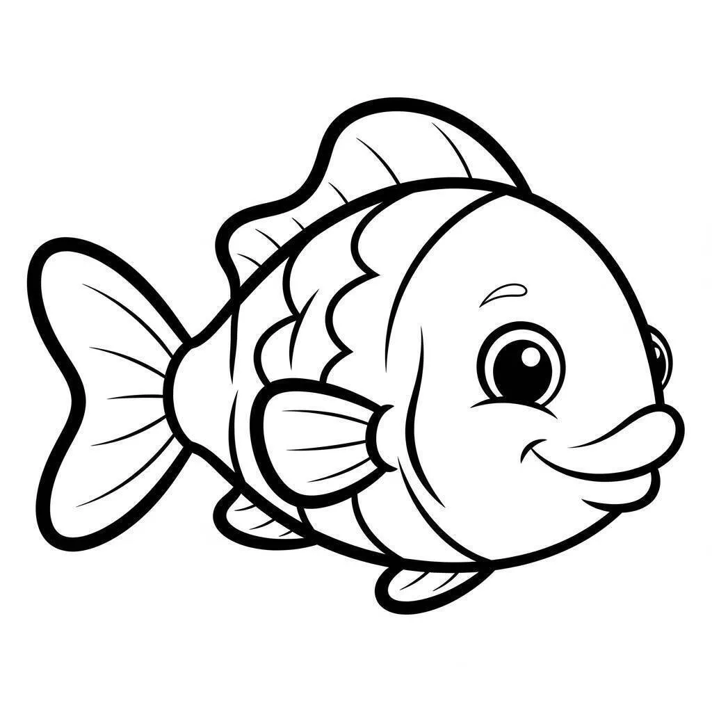 Coloriage de poisson souriant