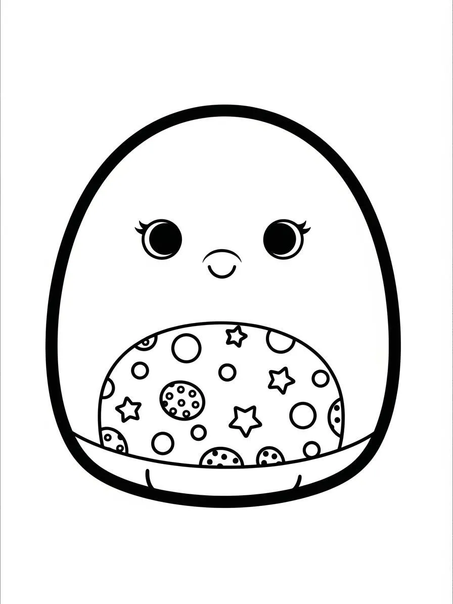 Desenho de Squishmallow Biscoito Divertido para Colorir