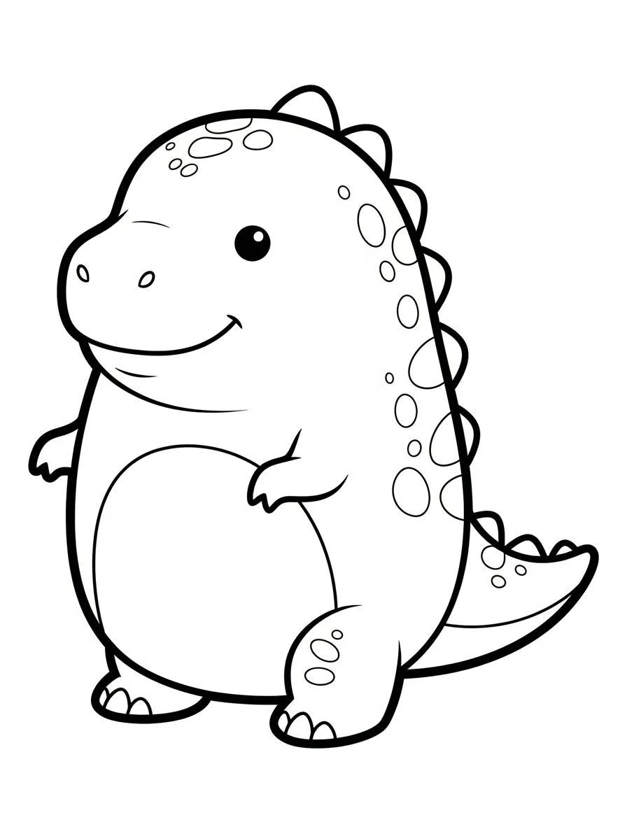Desenho de Squishmallow Dinossauro Fofo para Colorir