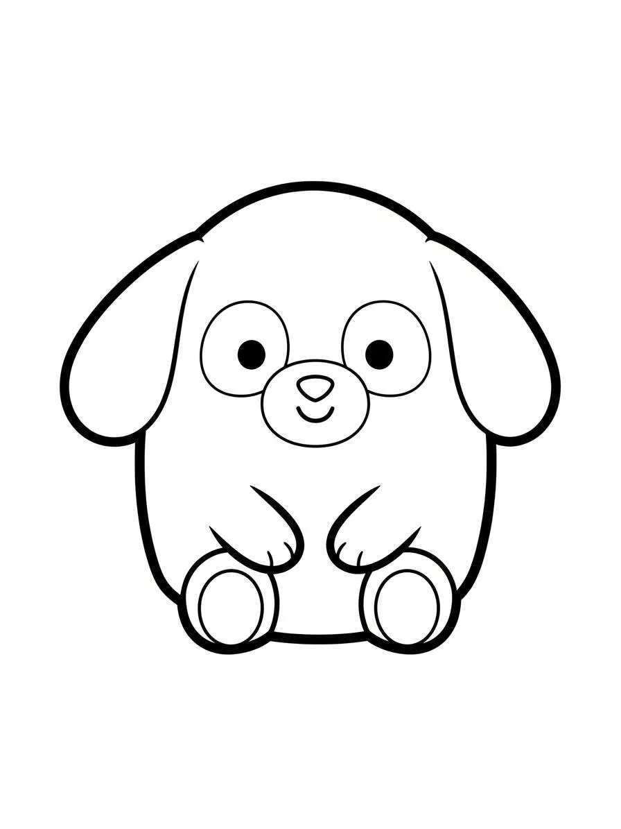Desenho de Squishmallow Cão Fofo para Colorir