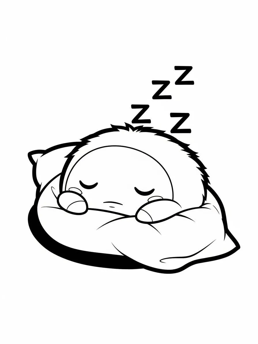 Desenho de Squishmallow Bicho Preguiça Dormindo para Colorir