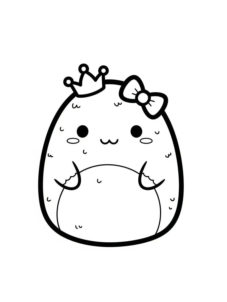 Desenho de Squishmallow Sapo Princesa para Colorir