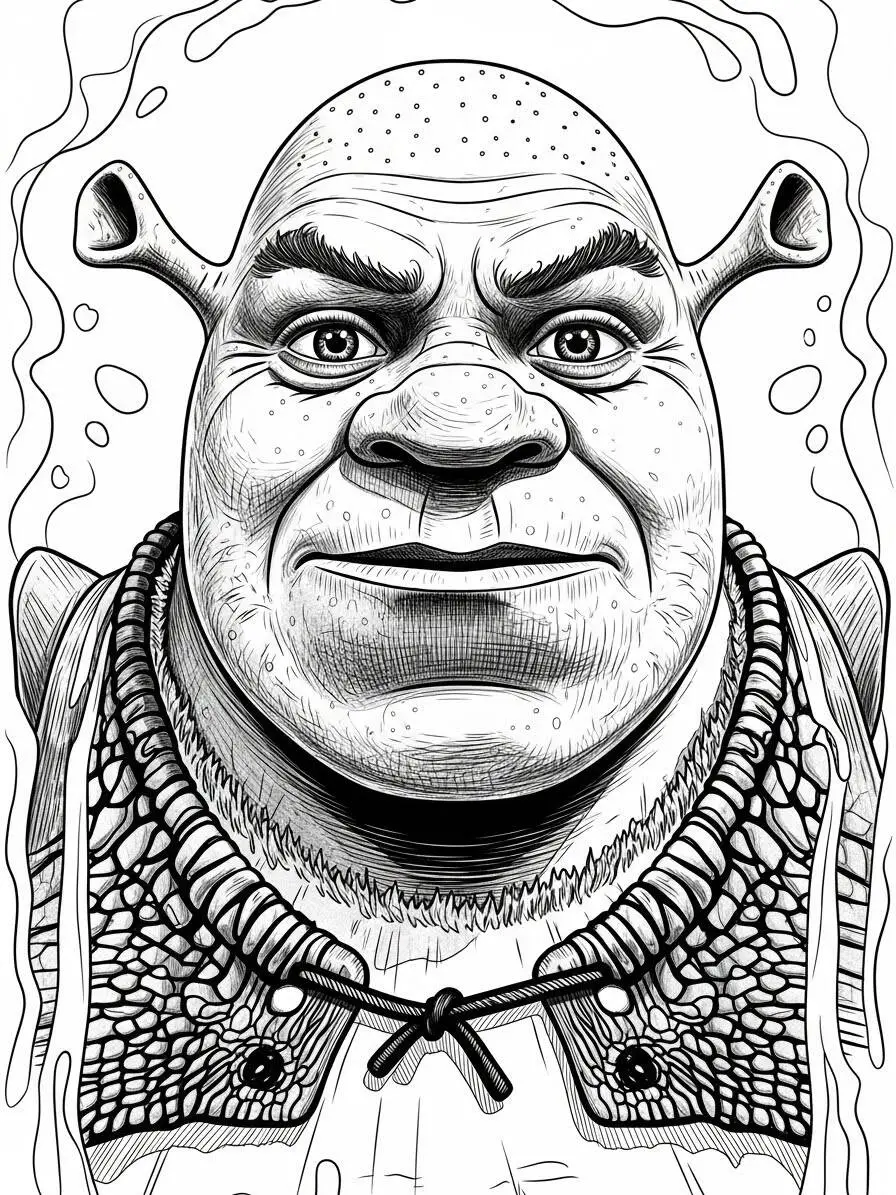 shrek Página para colorear