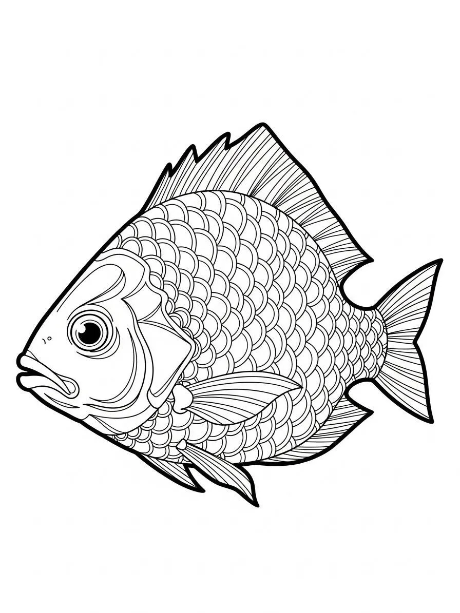 Página para colorear de peces de colores