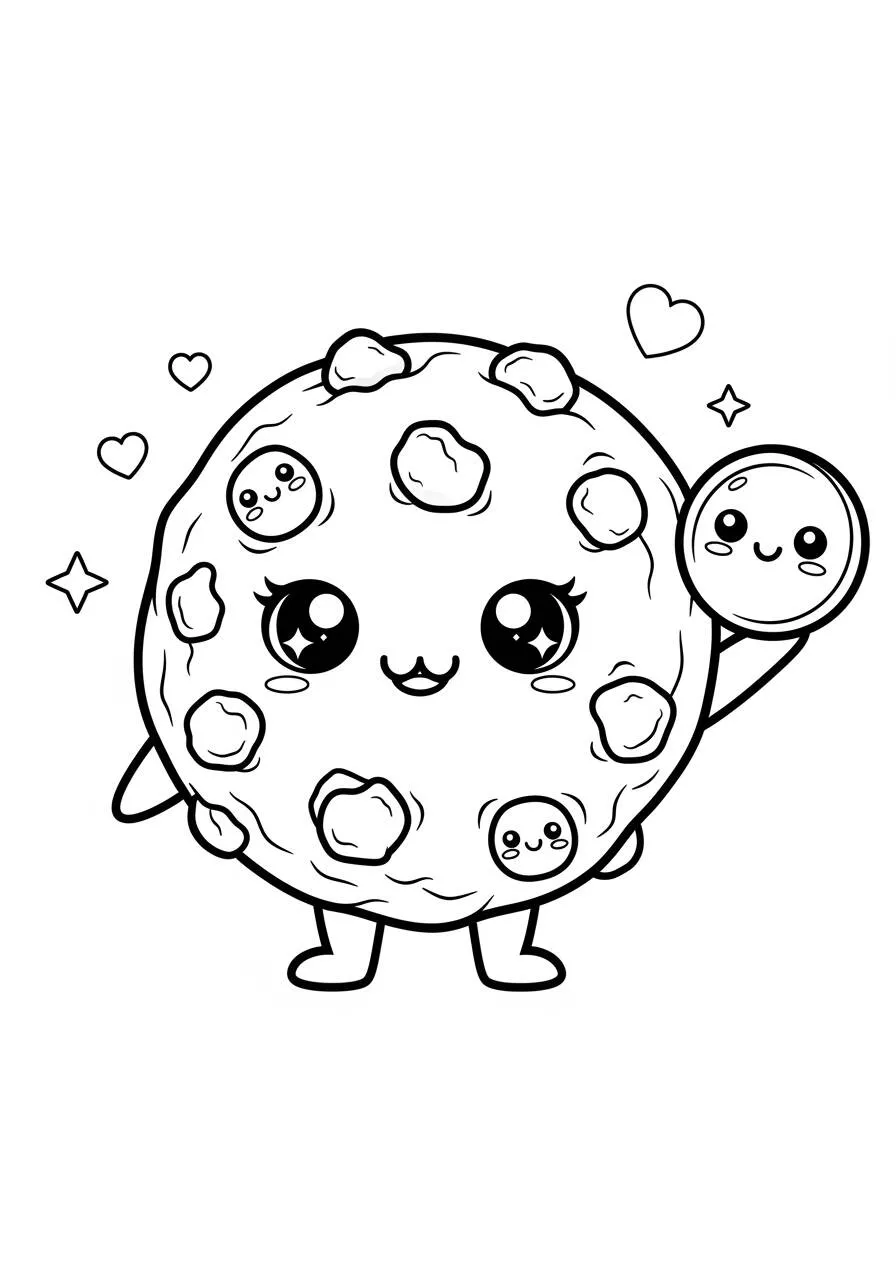 Desenho Kawaii de Biscoito Fofo para Colorir