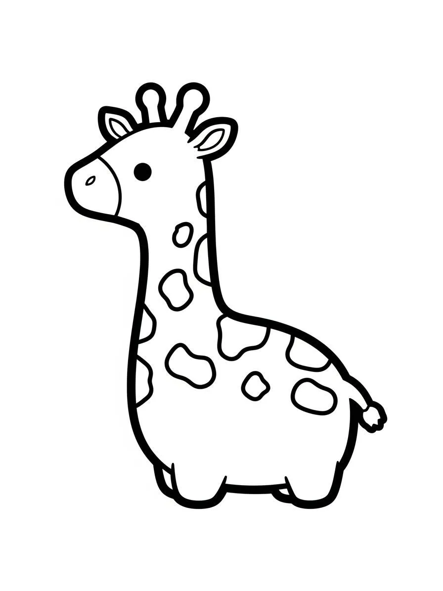 Desenho de Squishmallow Girafa Divertida para Colorir