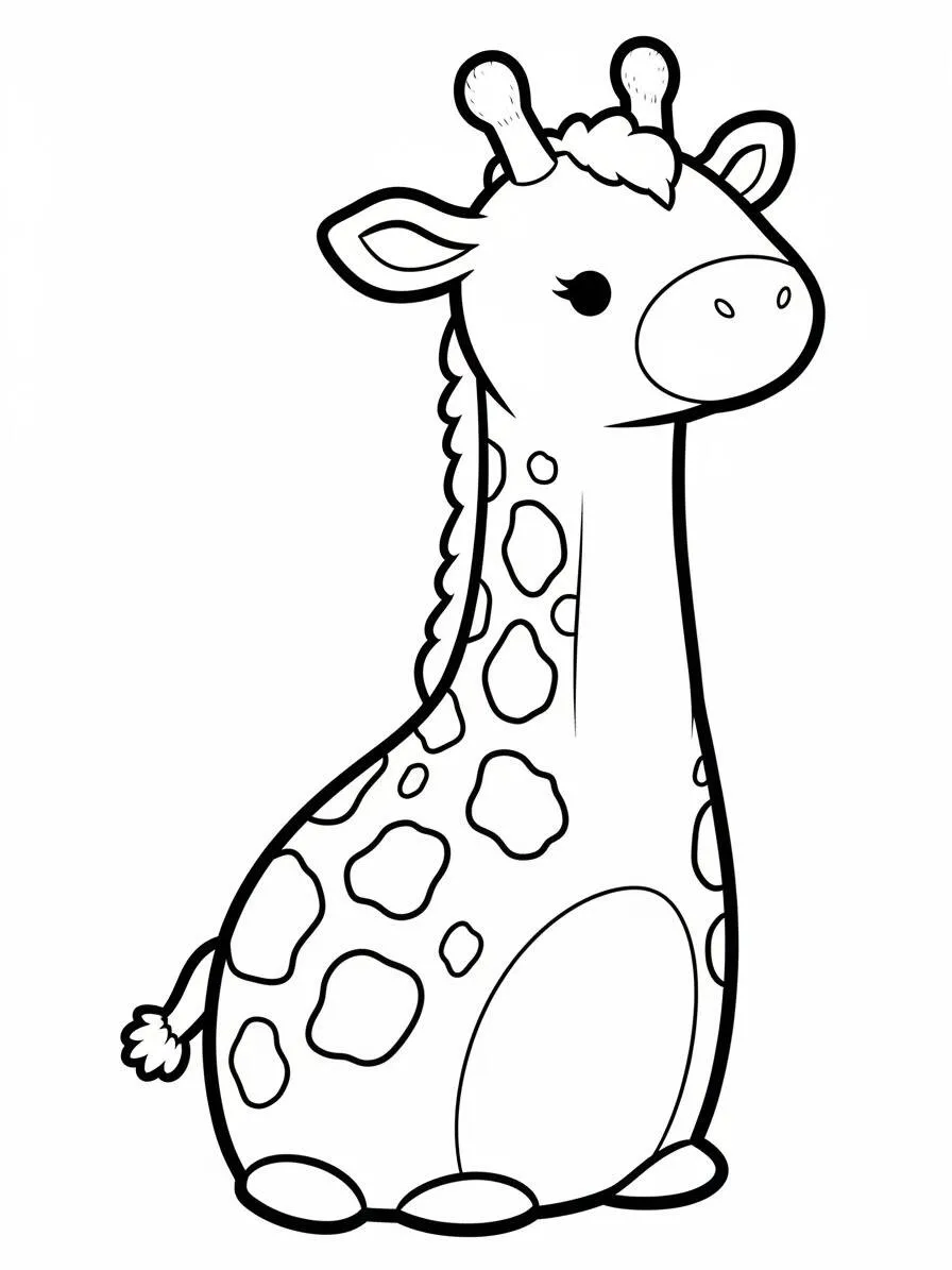 Desenho de Squishmallow Girafa Divertida para Colorir