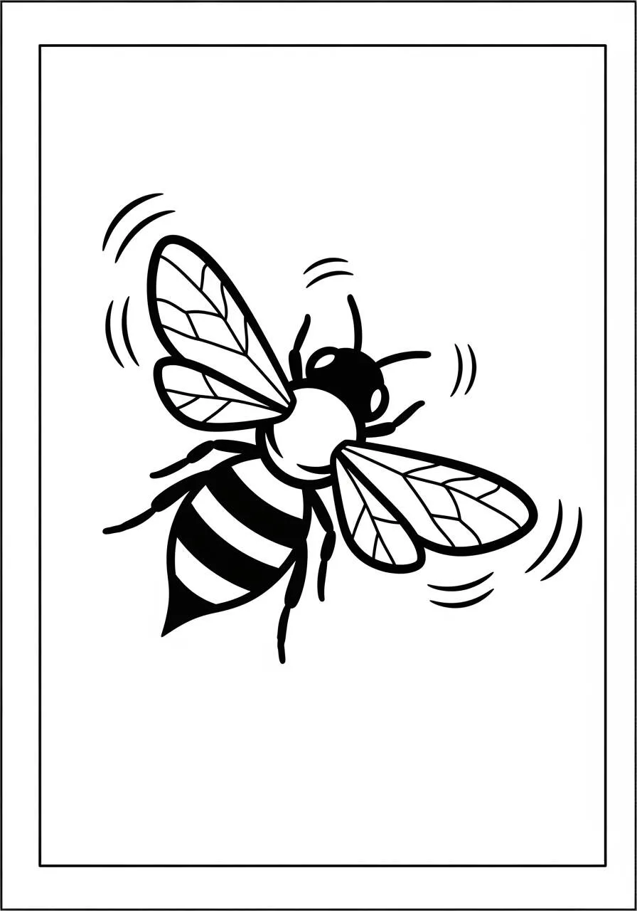 Abeja Volando Página Para Colorear