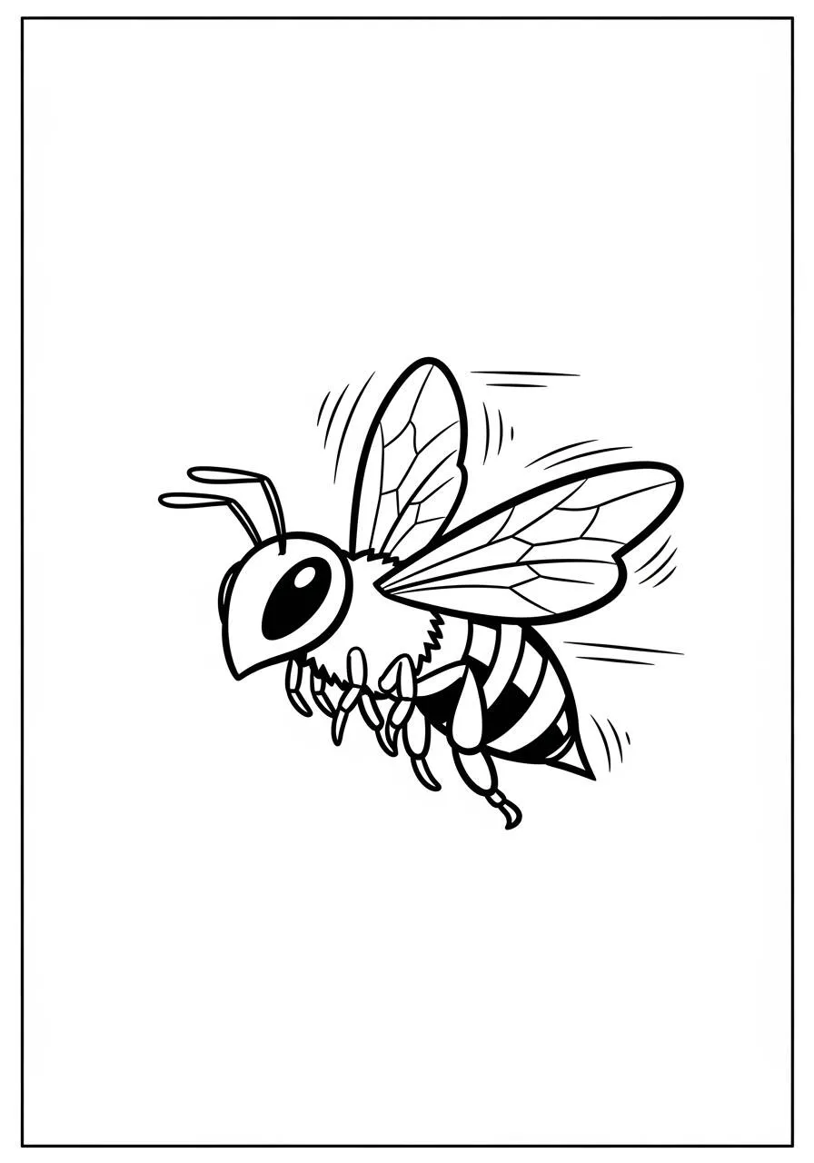 Página para colorear de abeja divertida