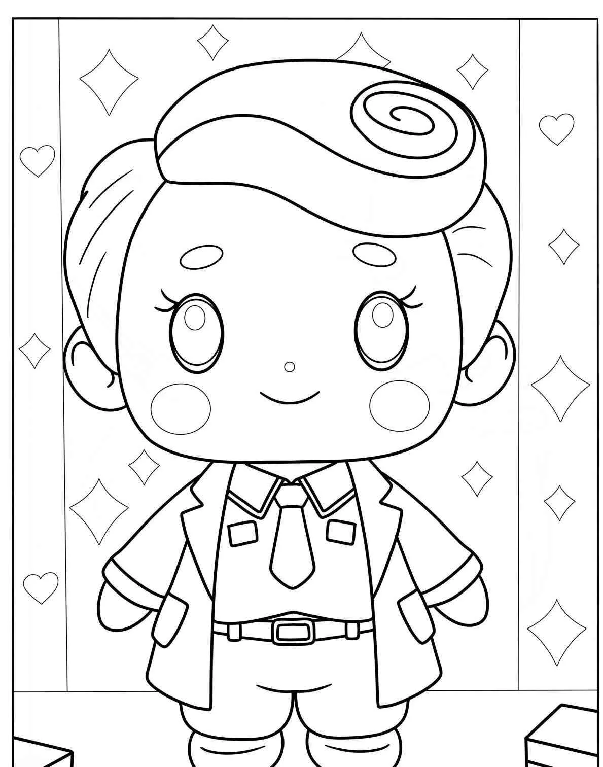 Página Para Colorear De Chico Lindo kawaii