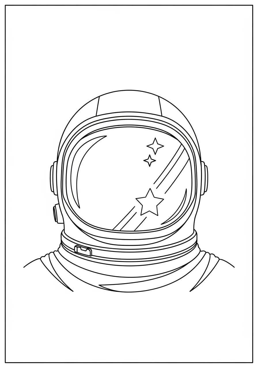 Coloriage d'astronaute avec un casque spatial