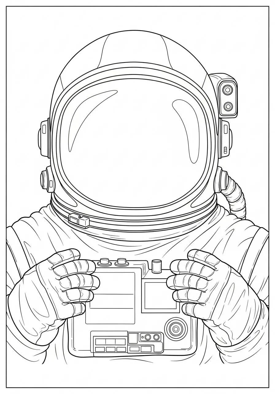 Coloriage d'astronaute avec un équipement spatial