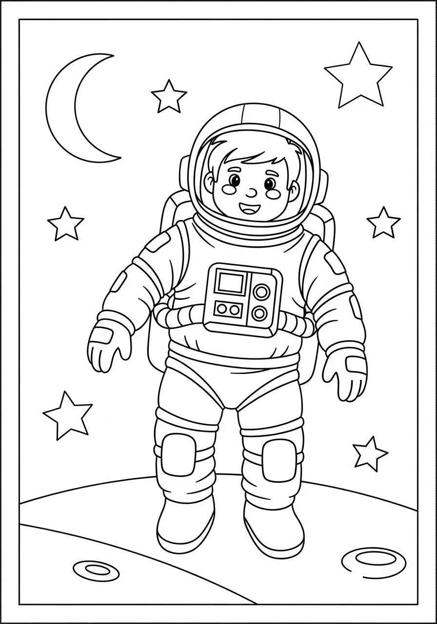 Desenho de Astronauta Infantil para Colorir