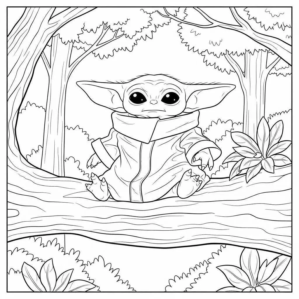 Desenho de Baby Shark em uma Aventura Subaquática para Colorir