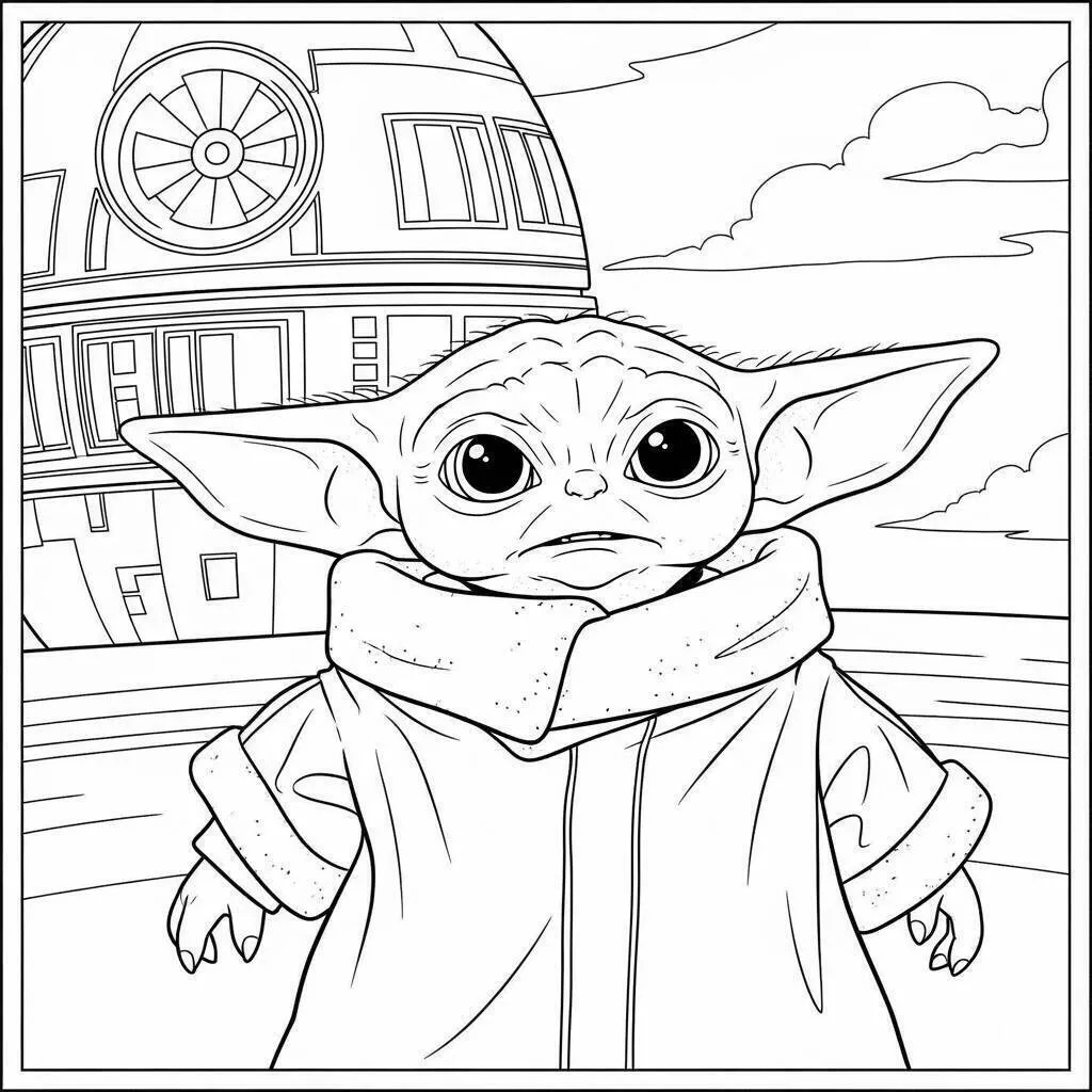 Desenho de Baby Shark com Amigos do Fundo do Mar para Colorir