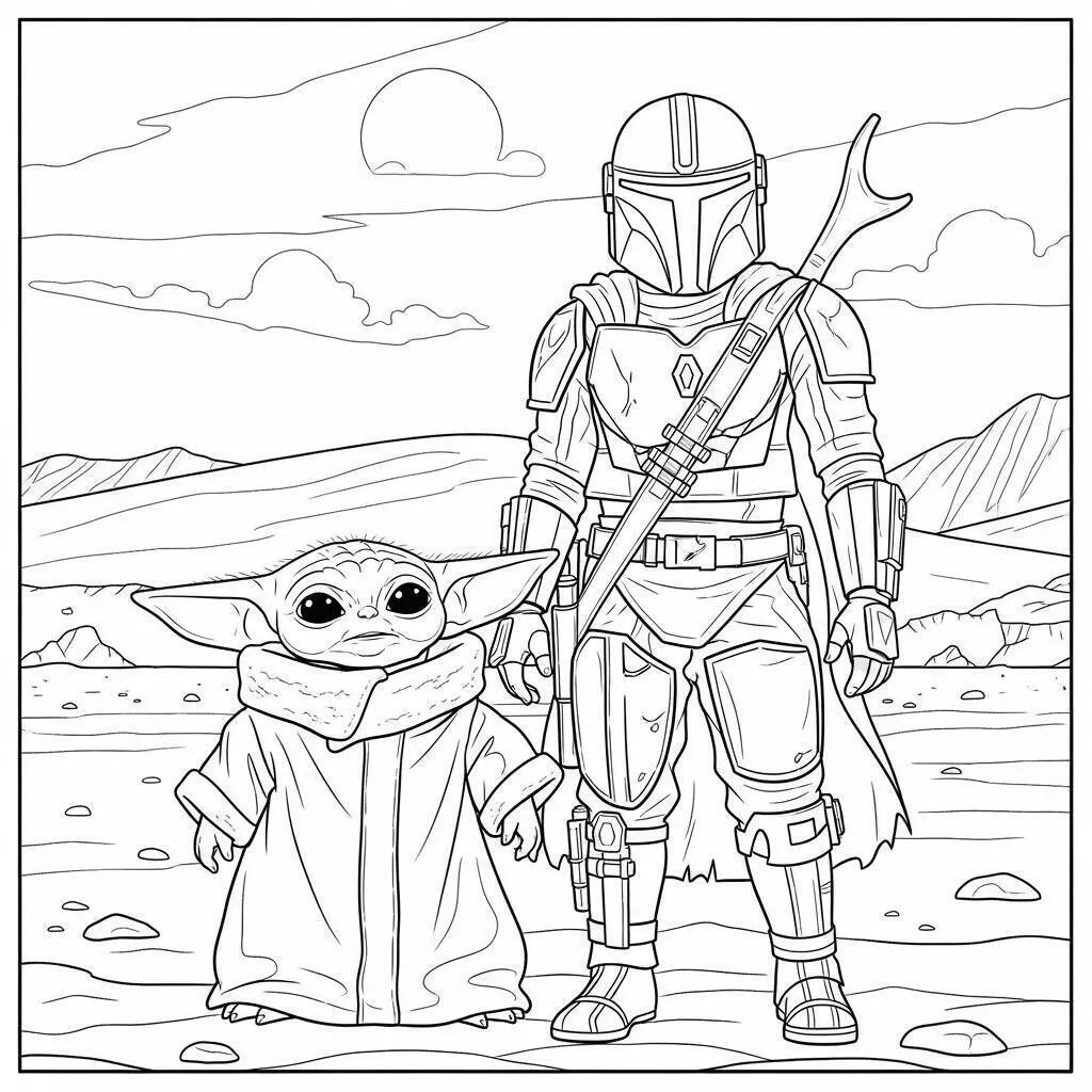 Desenho de Baby Shark e Seus Amigos para Colorir