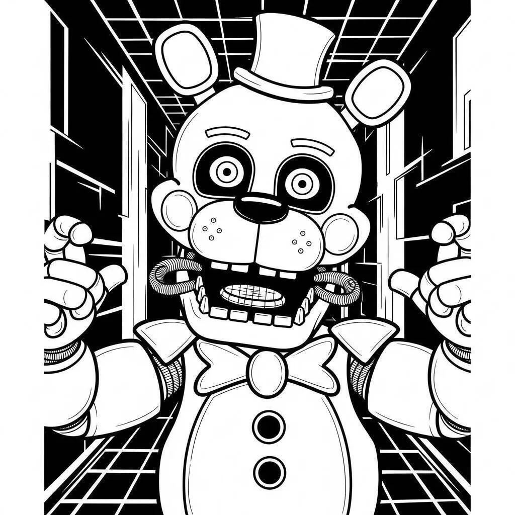 Desenho de Five Nights at Freddy’s (FNAF) do Freddy Fazbear para Colorir