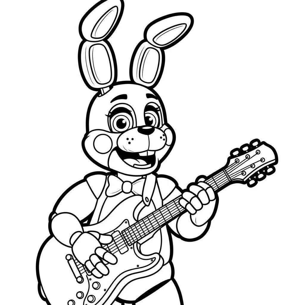 Desenho de Five Nights at Freddy’s (FNAF) da Bonnie o Coelho para Colorir