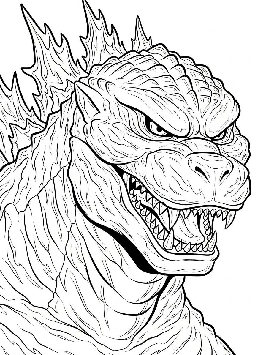 Desenho de Godzilla Furioso para Colorir