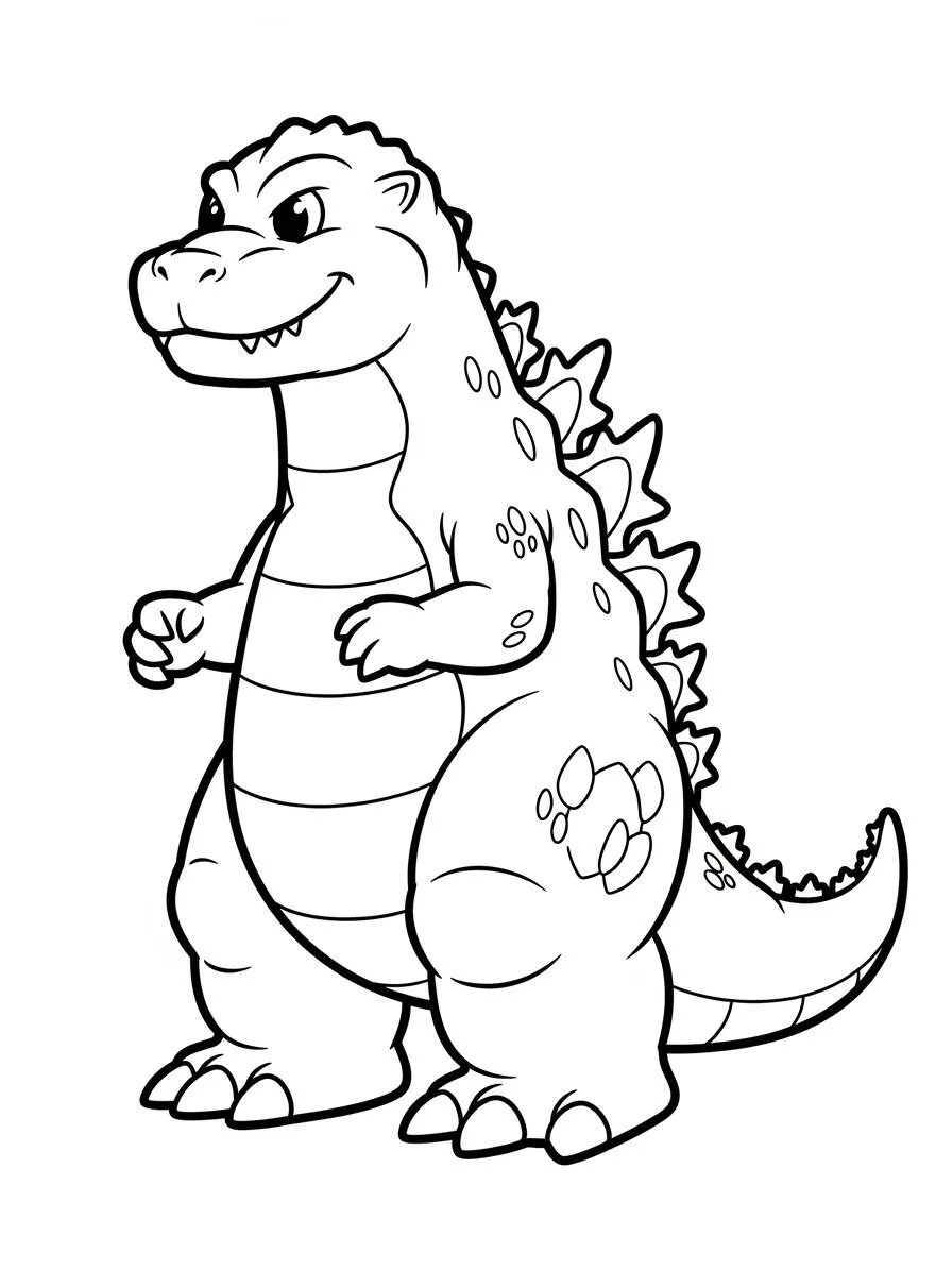 Desenho de Godzilla Fofo para Colorir