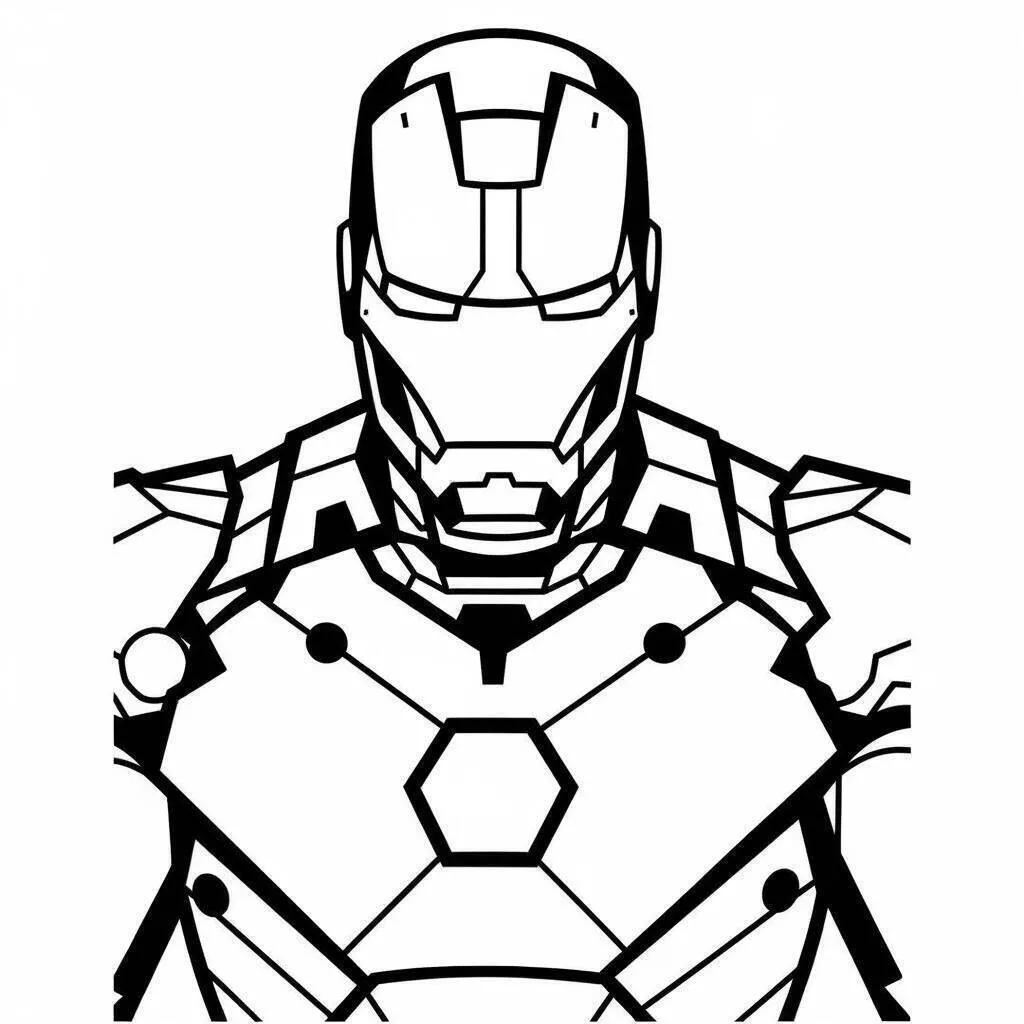 Desenho de Homem de Ferro em Detalhes para Colorir