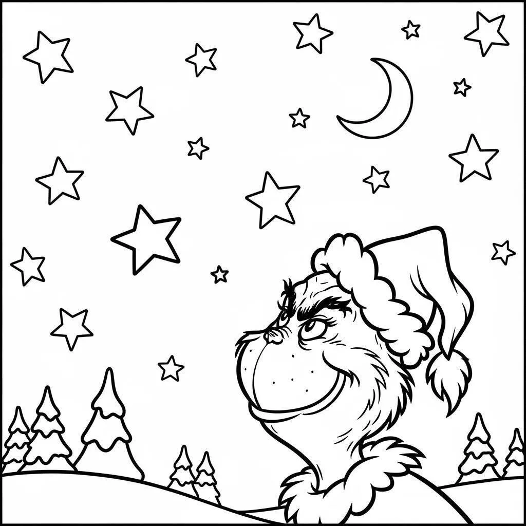 Desenho do Grinch Celebrando o Natal para Colorir
