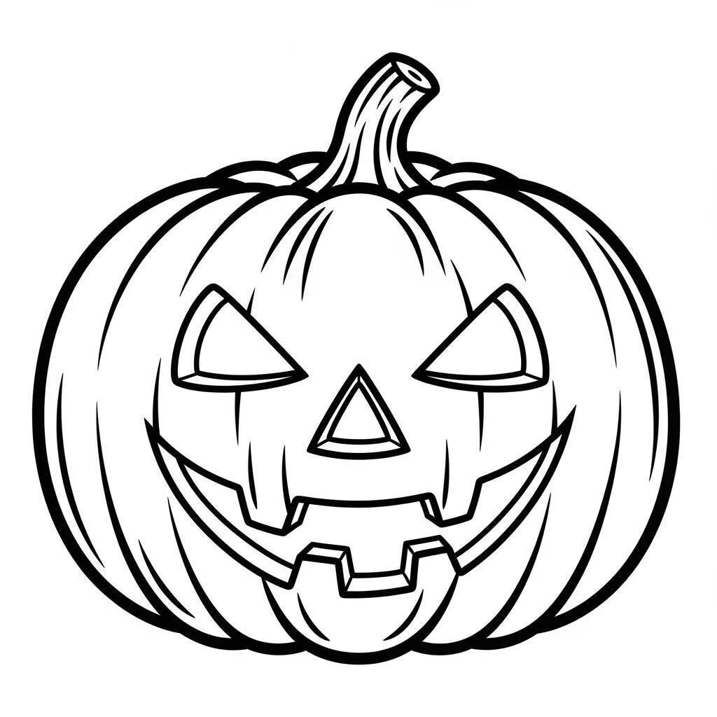 Página para colorear de Víspera de Todos los Santos con calabaza aterradora