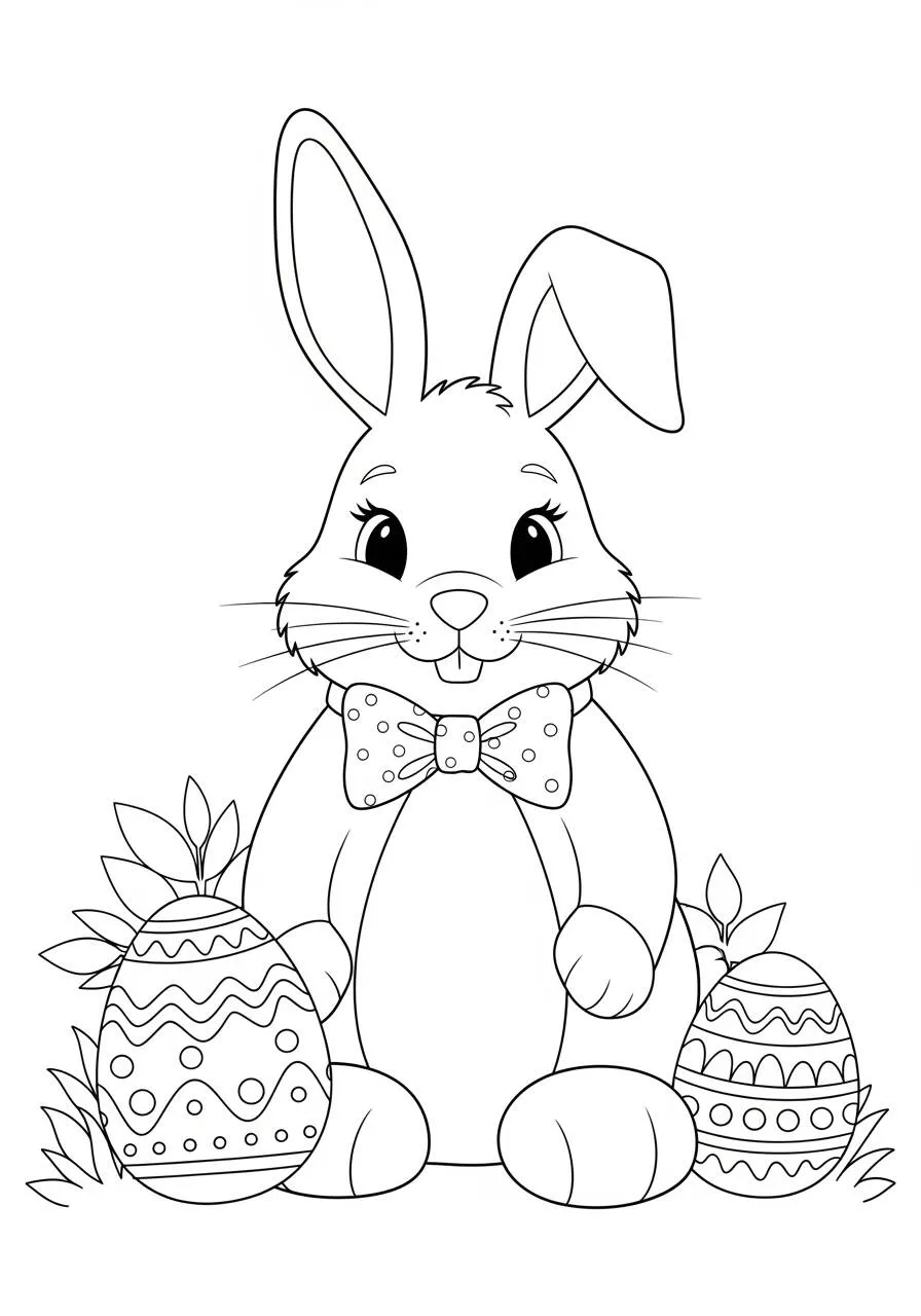Easter Coloring Page with Mystical Dragon