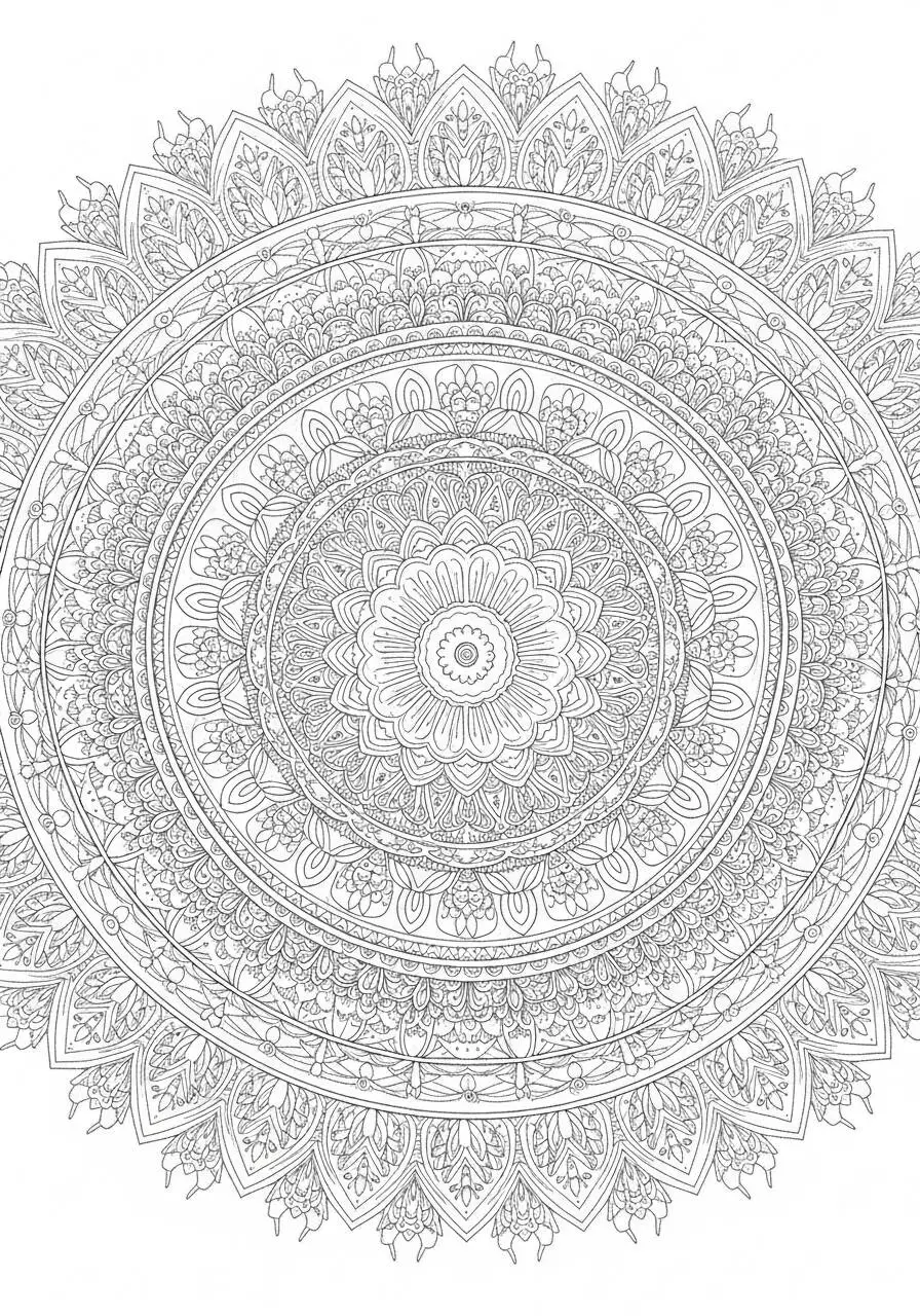 Complex Mandala Coloring Page